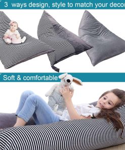 Bchway Stuffed Animal Storage Bean Bag Chair - 53 Extra Large Beanbag Cover for Kids and Adults, Plush Toys Holder and Organizer for Boys and Girls - 3