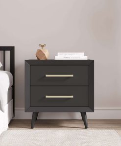 Child Craft Cranbrook 2 Drawer Nightstand for Nursery or Bedroom, Large Storage Drawers, Made of Sturdy Pinewood, Non-Toxic, Baby Safe Finish (Ebony) - 2