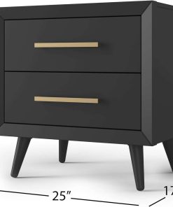 Child Craft Cranbrook 2 Drawer Nightstand for Nursery or Bedroom, Large Storage Drawers, Made of Sturdy Pinewood, Non-Toxic, Baby Safe Finish (Ebony) - 3