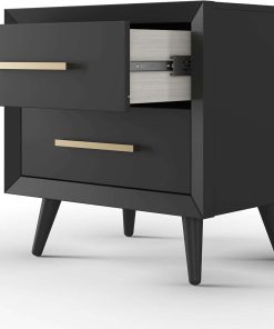 Child Craft Cranbrook 2 Drawer Nightstand for Nursery or Bedroom, Large Storage Drawers, Made of Sturdy Pinewood, Non-Toxic, Baby Safe Finish (Ebony) - 6