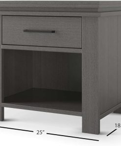 Child Craft Denman Nightstand with Drawer for Nursery or Bedroom, Large Storage Drawer, Made of Sturdy Pinewood, Non-Toxic, Baby Safe Finish (Midnight Gray) - 3