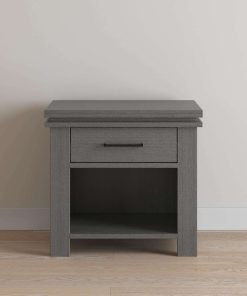 Child Craft Denman Nightstand with Drawer for Nursery or Bedroom, Large Storage Drawer, Made of Sturdy Pinewood, Non-Toxic, Baby Safe Finish (Midnight Gray) - 4