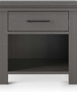 Child Craft Denman Nightstand with Drawer for Nursery or Bedroom, Large Storage Drawer, Made of Sturdy Pinewood, Non-Toxic, Baby Safe Finish (Midnight Gray) - 5