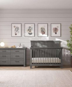Child Craft Denman Nightstand with Drawer for Nursery or Bedroom, Large Storage Drawer, Made of Sturdy Pinewood, Non-Toxic, Baby Safe Finish (Midnight Gray) - 6