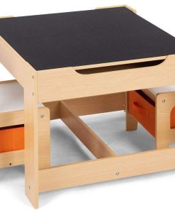 Costzon Kids Table and Chair Set, 3 in 1 Wooden Activity Table for Toddlers Arts, Crafts, Drawing, Reading, Playroom, Toddler w- 2 in 1 Tabletop, Storage Space, Gift for Boy & Girl - 4