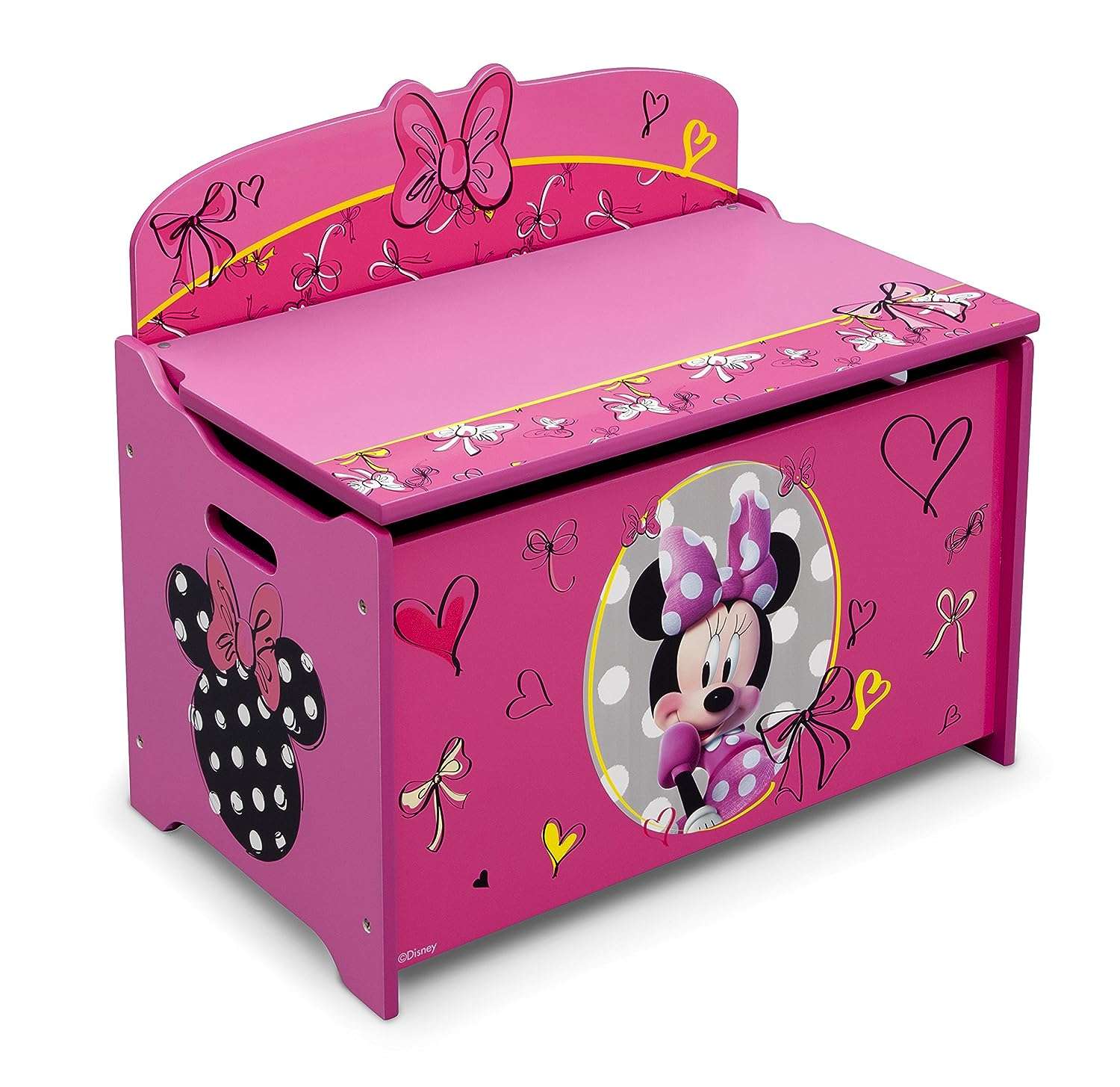 Delta Children Deluxe Toy Box, Disney Minnie Mouse - 1