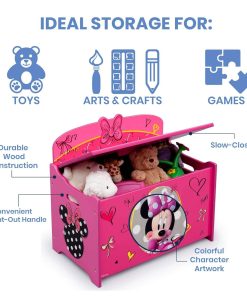 Delta Children Deluxe Toy Box, Disney Minnie Mouse - 4