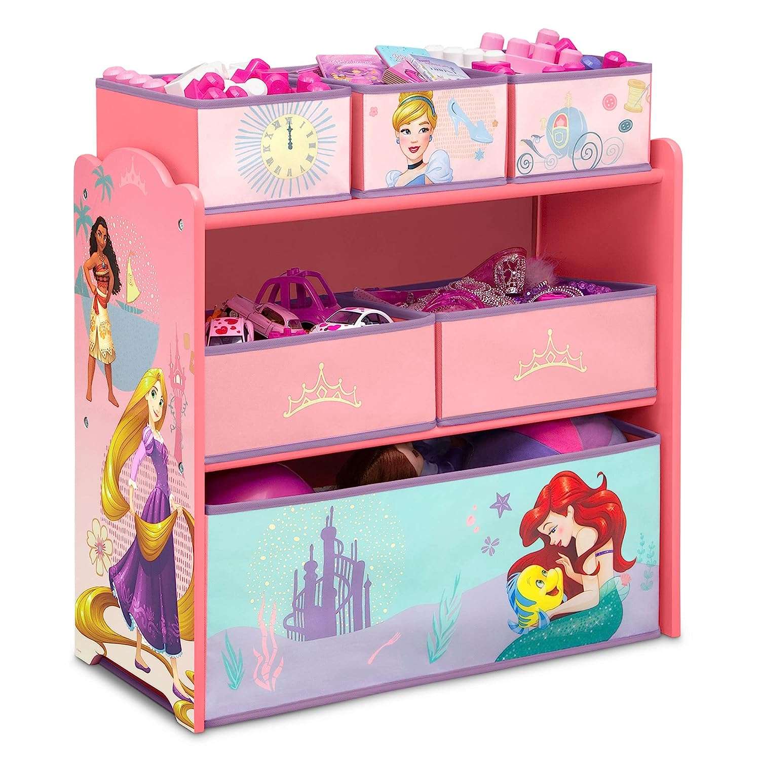 Delta Children Design & Store 6 Bin Toy Storage Organizer, Disney Princess - 1