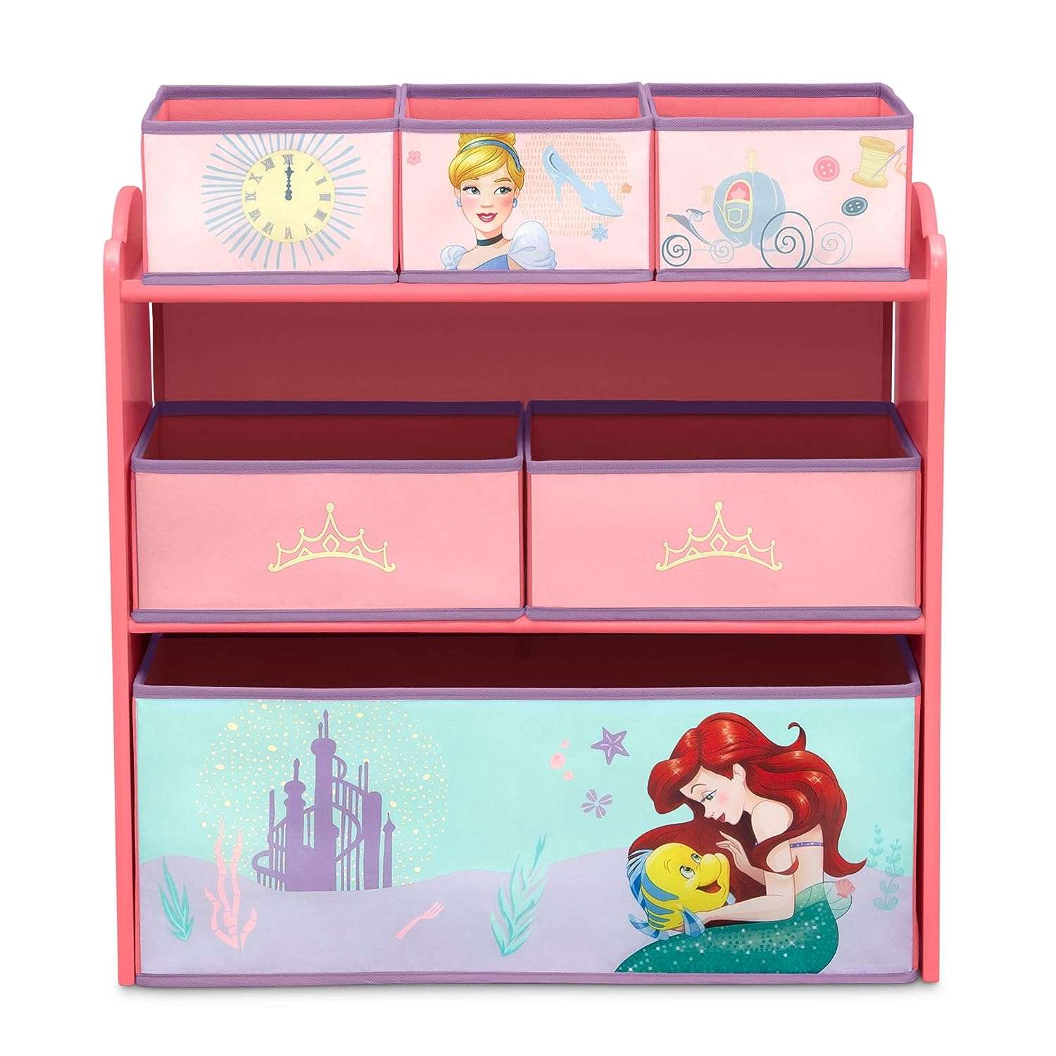 Delta Children Design & Store 6 Bin Toy Storage Organizer, Disney Princess - 2