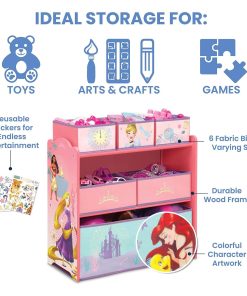 Delta Children Design & Store 6 Bin Toy Storage Organizer, Disney Princess - 7