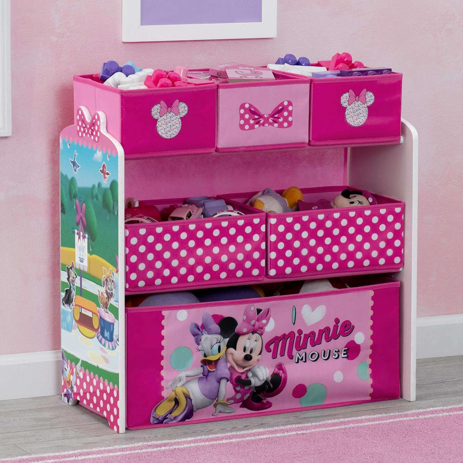 Delta Children Disney Minnie Mouse 6 Bin Design and Store Toy Organizer - 2