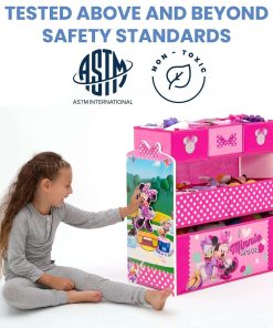 Delta Children Disney Minnie Mouse 6 Bin Design and Store Toy Organizer - 3