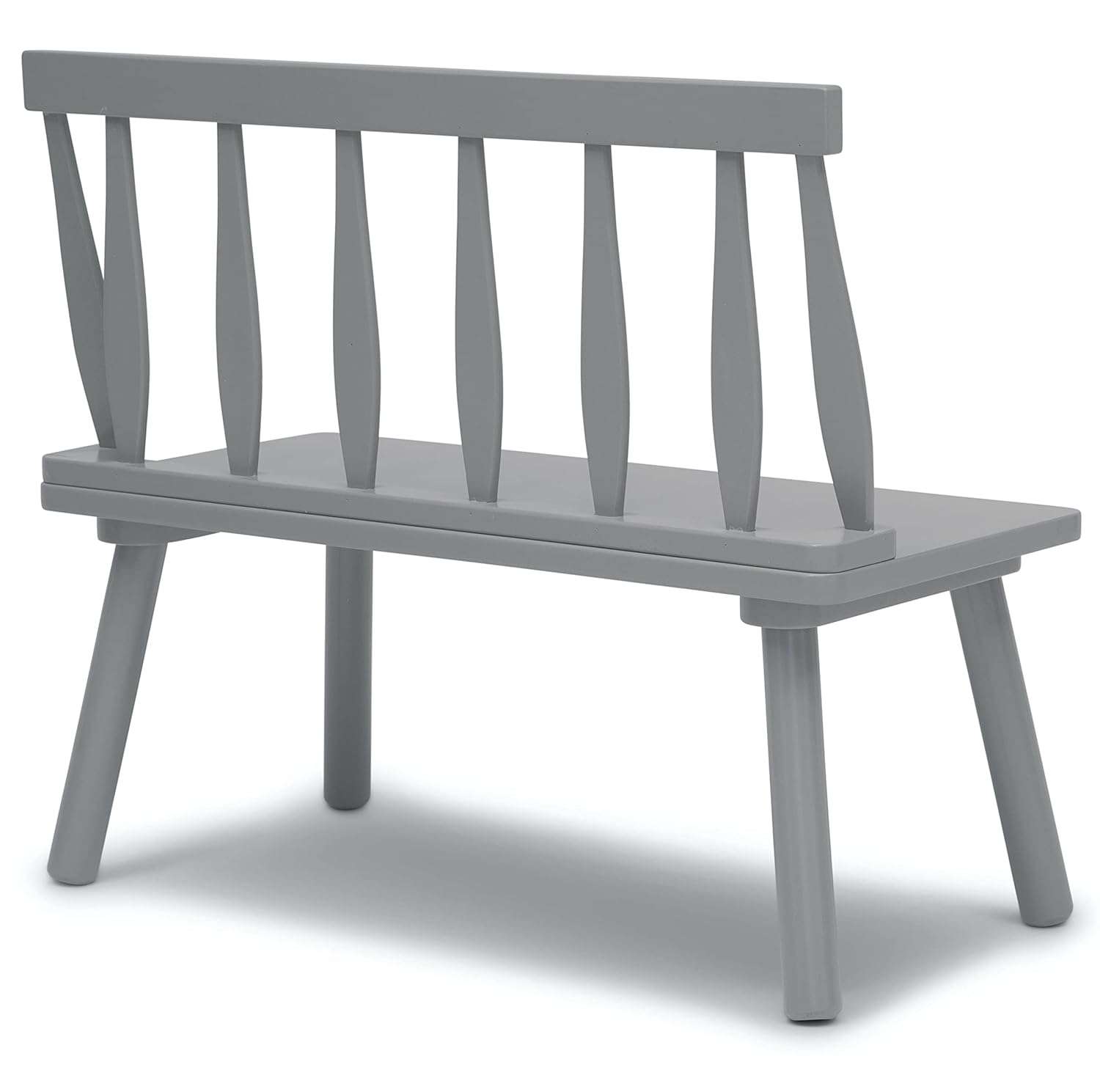 Delta Children Kids Wooden Windsor Bench, Grey - 13