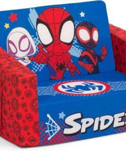 Delta Children Marvel Spidey and His Amazing Friends Cozee Flip-Out Chair - 2-in-1 Convertible Chair to Lounger for Kids - 7