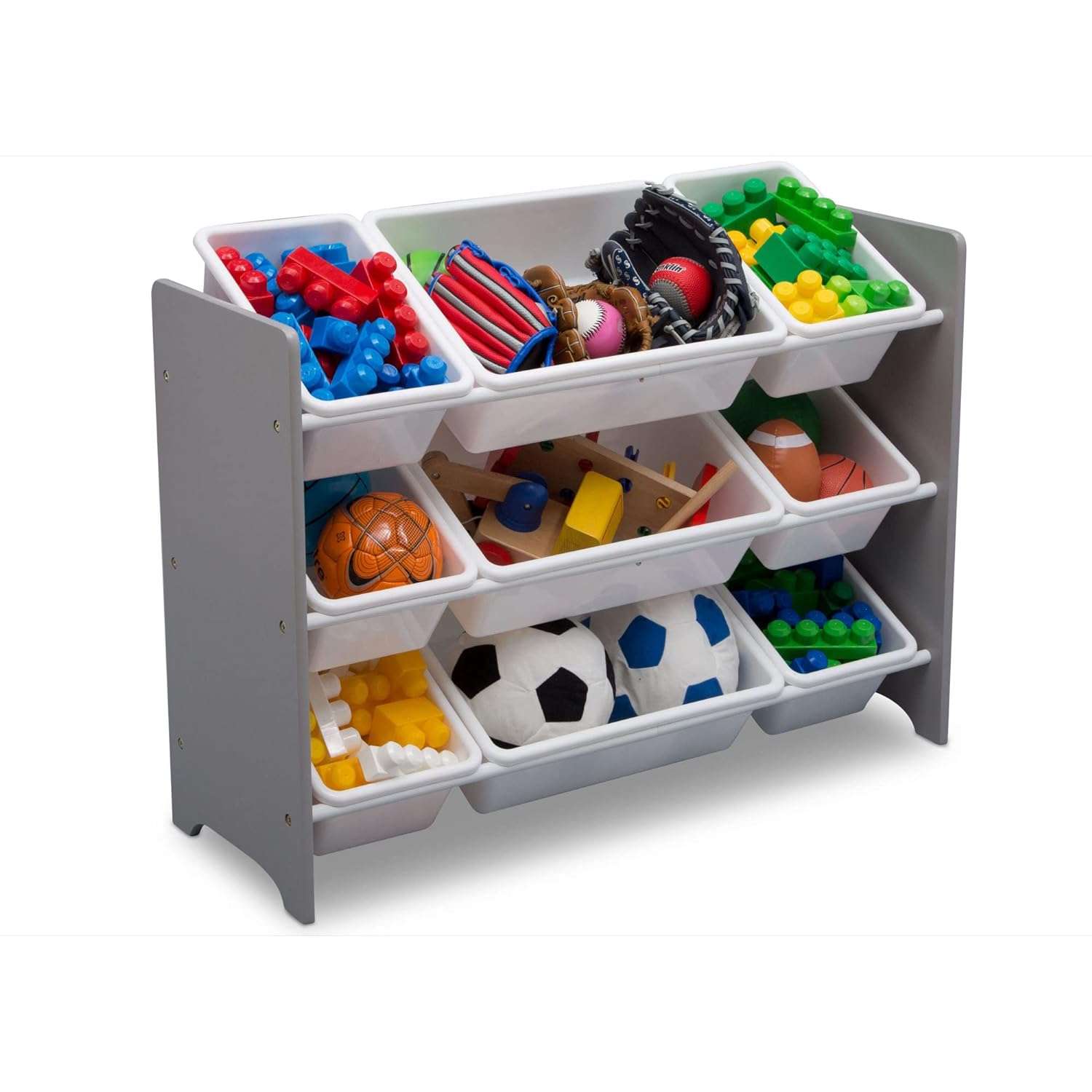 Delta Children MySize 9 Bin Plastic Toy Organizer - Greenguard Gold Certified, Grey - 1