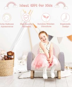 Dripex Childrens Rocking Chair, Upholstered Child Rocker, Kids Rocking Armchair with Solid Wood Legs, Kid Sofa Chair for Nursery, Playroom, Bedroom and Living Room - 2
