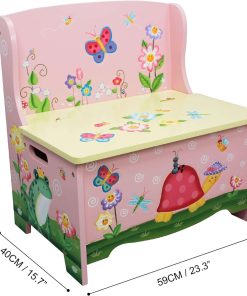 Fantasy Fields - Hand Crafted & Painted Kids Storage Bench Seat - Magic Garden - 4