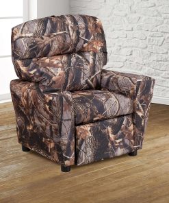 Flash Furniture Chandler Vinyl Kids Recliner with Cup Holder and Safety Recline, Contemporary Reclining Chair for Kids, Supports up to 90 lbs., Camouflage - 2