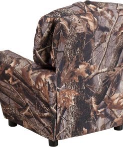 Flash Furniture Chandler Vinyl Kids Recliner with Cup Holder and Safety Recline, Contemporary Reclining Chair for Kids, Supports up to 90 lbs., Camouflage - 4