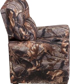 Flash Furniture Chandler Vinyl Kids Recliner with Cup Holder and Safety Recline, Contemporary Reclining Chair for Kids, Supports up to 90 lbs., Camouflage - 6