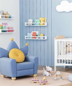 Forbena 24 Inch Wall Bookshelf for Kids Bedroom Set of 4, White Floating Nursery Book Shelves for Baby Toddler Children Girls Boys Room Decor, Large Wood Wall Mount Bookshelves and Toy Storage - 2