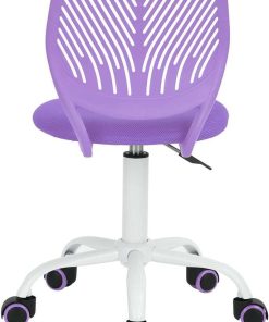 FurnitureR Writing Desk Chair for Teens Boys Girls,Home Office Chair with Breathable PP Mid Back, Armless,Height Adjustable,360 Swivel Chair,Purple - 6