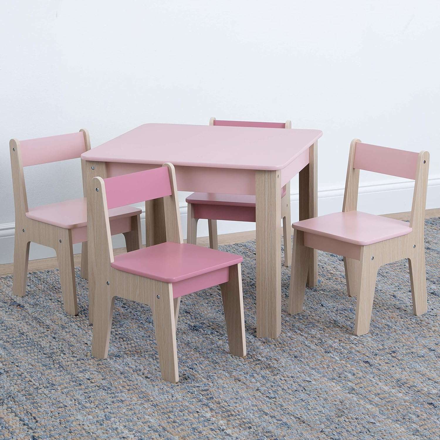 GAP GapKids Table and 4 Chair Set - Greenguard Gold Certified, Blush-Natural - 2