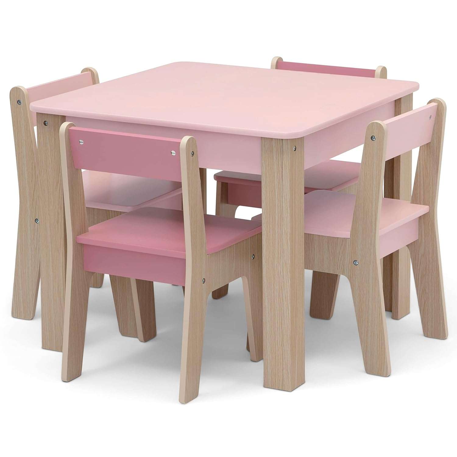 GAP GapKids Table and 4 Chair Set - Greenguard Gold Certified, Blush-Natural - 5