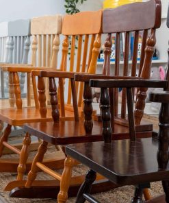 Gift Mark Childs Rocking Chairs - Classic Hand-Made Wooden Rockers for Boys and Girls - Vintage Style Colonial Kid's Seats - Childrens Furniture Rocker (Black) - 2
