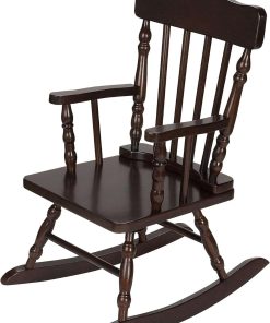 Gift Mark Childs Rocking Chairs - Classic Hand-Made Wooden Rockers for Boys and Girls - Vintage Style Colonial Kid's Seats - Childrens Furniture Rocker (Black) - 4