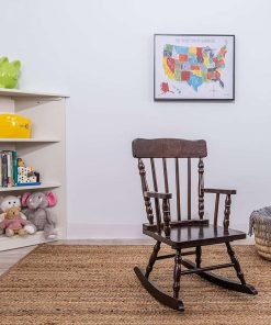 Gift Mark Childs Rocking Chairs - Classic Hand-Made Wooden Rockers for Boys and Girls - Vintage Style Colonial Kid's Seats - Childrens Furniture Rocker (Black) - 5