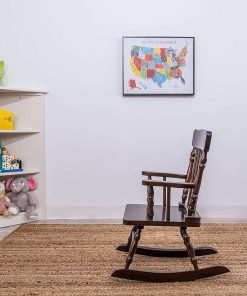 Gift Mark Childs Rocking Chairs - Classic Hand-Made Wooden Rockers for Boys and Girls - Vintage Style Colonial Kid's Seats - Childrens Furniture Rocker (Black) - 6