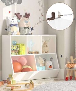 HOOBRO Kids Bookshelf, Bookcase Footboard, Storage Cubby, Shelf, Toy Storage Cabinet, Suitable for Children's Room, Playroom, Hallway, Kindergarten, School, White WT32CW01 - 4