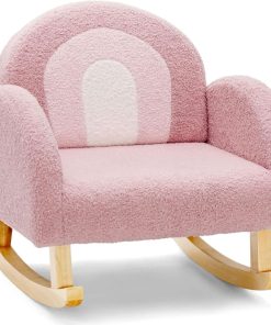 INFANS Kids Sofa, Toddler Rocking Chair with Solid Wooden Frame, Anti-Tipping Design, Plush Fabric, Children Armchair for Nursery Kindergarten Playroom Preschool, Gift for Boys Girls - 1