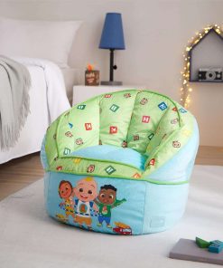 Idea Nuova Cocomelon Blue Round Bean Bag Chair for Kids, Ages 3+, Large - 2