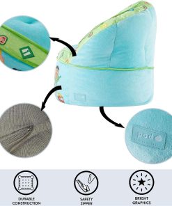Idea Nuova Cocomelon Blue Round Bean Bag Chair for Kids, Ages 3+, Large - 5
