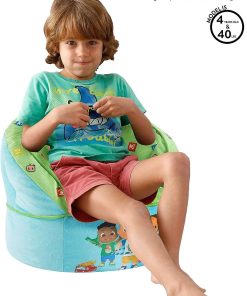 Idea Nuova Cocomelon Blue Round Bean Bag Chair for Kids, Ages 3+, Large - 6