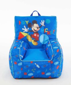 Idea Nuova Disney Mickey Mouse Kids Nylon Bean Bag Chair with Piping & Top Carry Handle, Large - 4