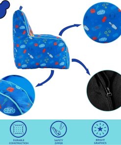 Idea Nuova Disney Mickey Mouse Kids Nylon Bean Bag Chair with Piping & Top Carry Handle, Large - 7