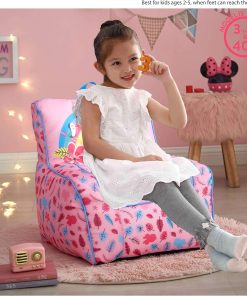 Idea Nuova Disney Minnie Mouse Toddler Nylon Bean Bag Chair with Piping & Top Carry Handle, Large - 2