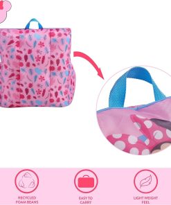 Idea Nuova Disney Minnie Mouse Toddler Nylon Bean Bag Chair with Piping & Top Carry Handle, Large - 4