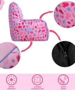 Idea Nuova Disney Minnie Mouse Toddler Nylon Bean Bag Chair with Piping & Top Carry Handle, Large - 5