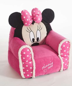 Idea Nuova Minnie Mouse Figural Sherpa Trim Bean Bag Chair, Small, Pink - 1