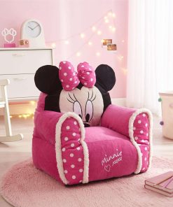 Idea Nuova Minnie Mouse Figural Sherpa Trim Bean Bag Chair, Small, Pink - 2