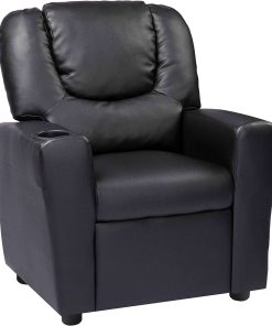 Naomi Home Suri Push Back Kids Recliner Chair with Footrest & Cup Holders, Push Back Toddler Recliner with Cup Holder, PVC Kids' Recliners for Age 3+, Kid Recliners for Girls Boys Black - 6