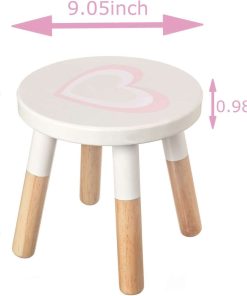RUYU Wooden Kids Stool for Sitting, 9.1 Inch Solid Hard Wood Chair,Crafted Hand-Painted with Assembled Four-Legged Stool, Bedroom, Playroom, Furniture Stool for Toddler, Children, Boys, Girls - 2