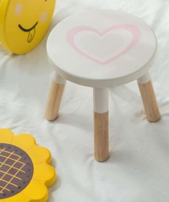 RUYU Wooden Kids Stool for Sitting, 9.1 Inch Solid Hard Wood Chair,Crafted Hand-Painted with Assembled Four-Legged Stool, Bedroom, Playroom, Furniture Stool for Toddler, Children, Boys, Girls - 3