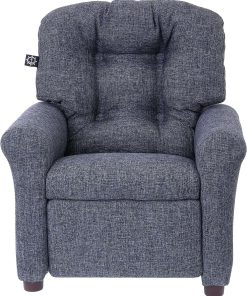 THE CREW FURNITURE Traditional Kids Recliner, Toddler Ages 1-5 Years, Home Décor Polyester Linen, Gray - 4