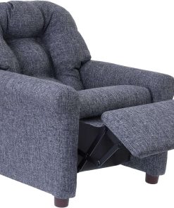 THE CREW FURNITURE Traditional Kids Recliner, Toddler Ages 1-5 Years, Home Décor Polyester Linen, Gray - 5