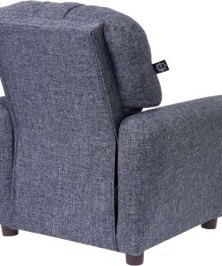 THE CREW FURNITURE Traditional Kids Recliner, Toddler Ages 1-5 Years, Home Décor Polyester Linen, Gray - 6